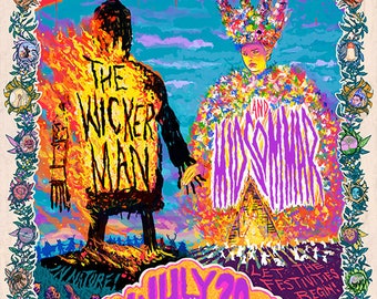 SOMMAROFFER Wicker Man och Midsommar-evenemangsaffisch av Mister Reusch
