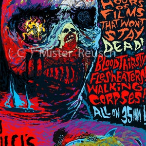 2017 Coolidge Corner Theatre Halloween Horror Marathon Fulci ZOMBIE Signed poster by Mister Reusch image 2