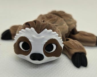 3D Printed Sloth Fidget Toy – Articulated Figure with Magnet & Keychain Option