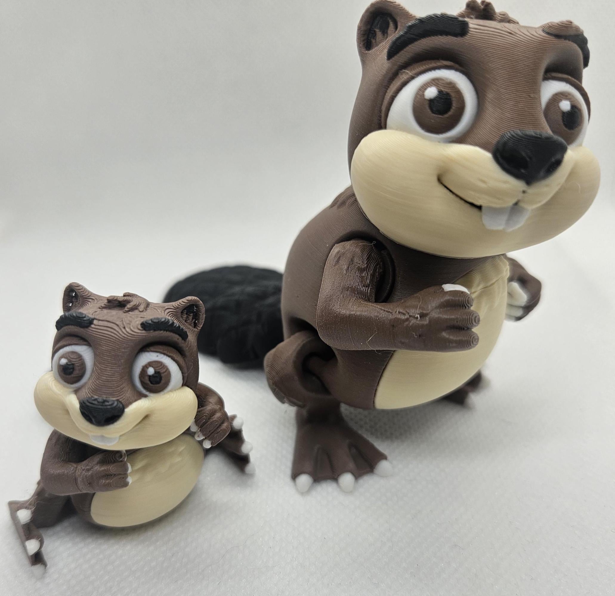 3D Printed Articulated Beaver Fidget Toy: Wiggly Desk Buddy - Etsy