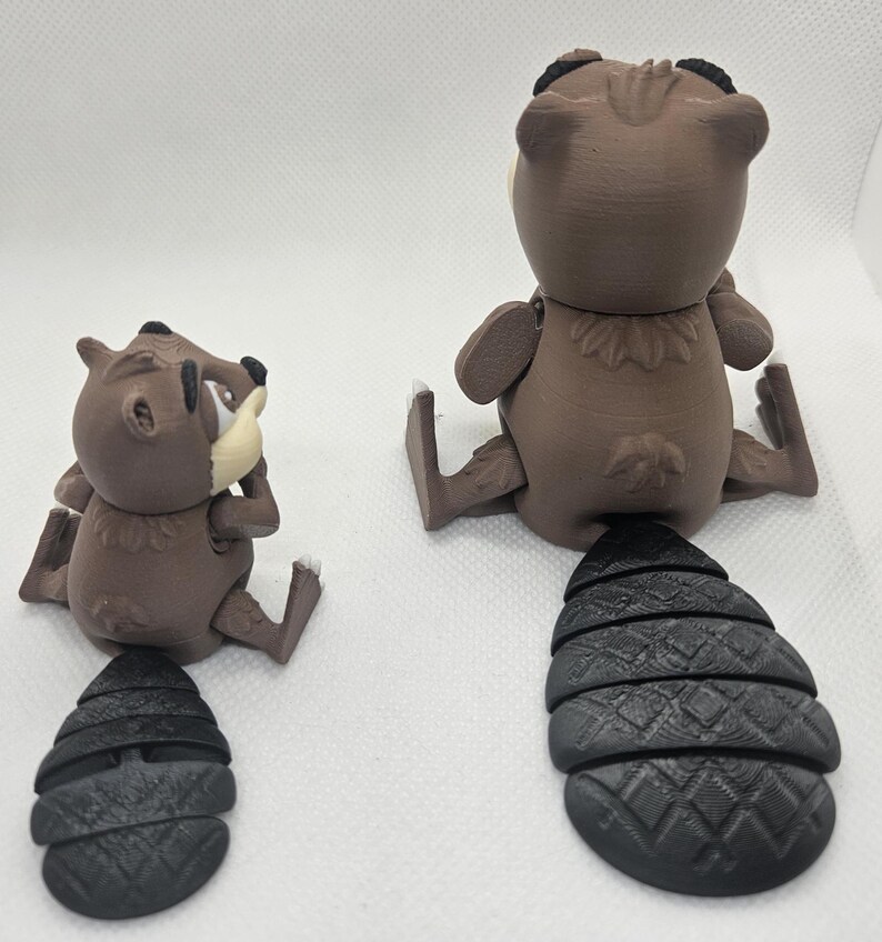 3D Printed Articulated Beaver Fidget Toy: Wiggly Desk Buddy - Etsy