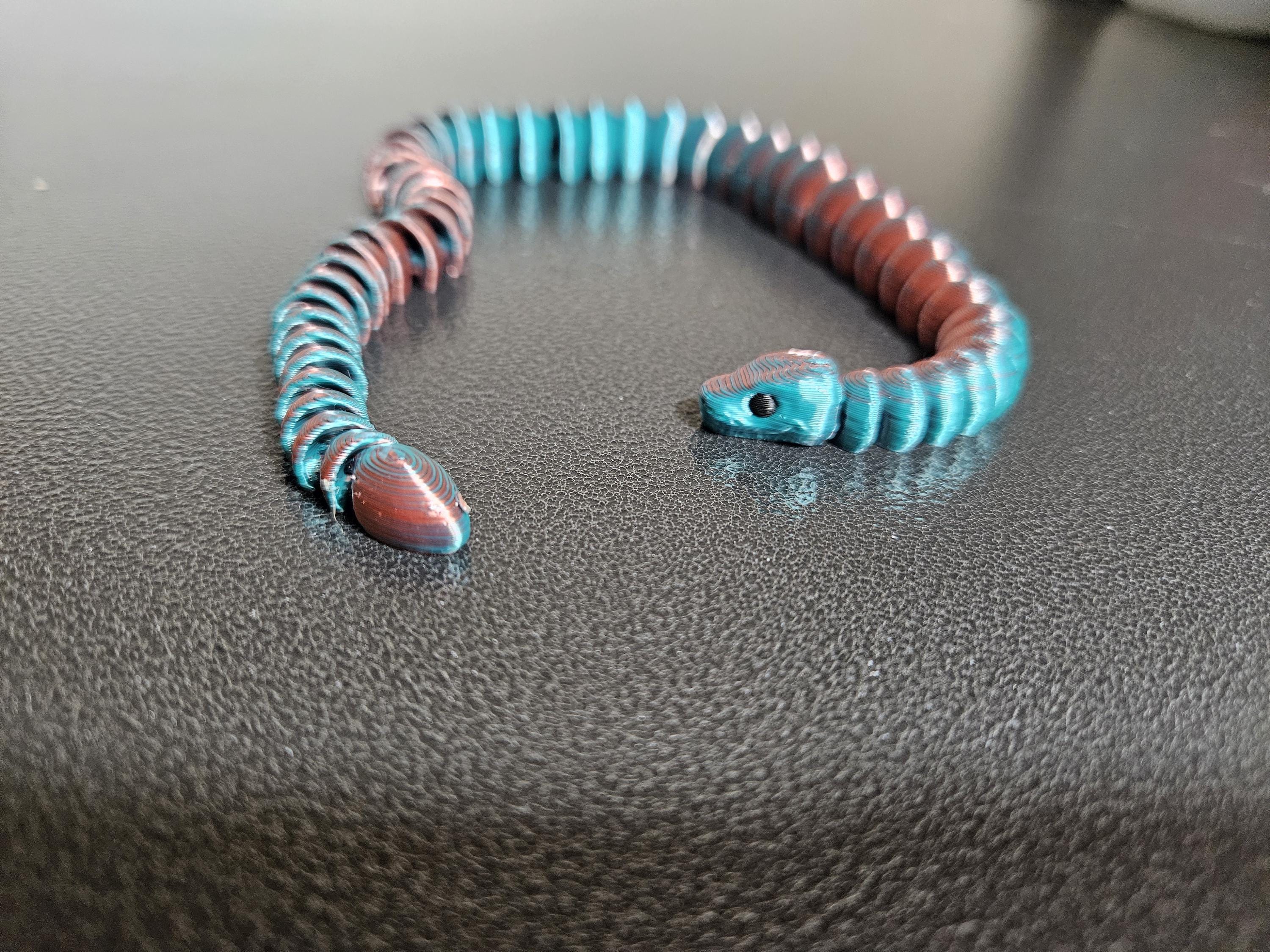 Ball Python Fidget Toy – 3D Printed Articulated Snake Wiggly Desk Buddy ...