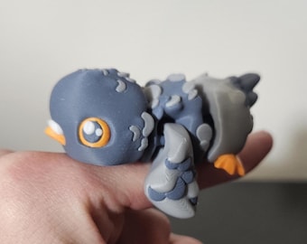 Pigeon Fidget Toy – Articulated Pigeon | Keychain, Magnet & Desk Buddy