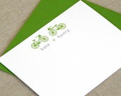 papelería personalizada par - personalizado bicicleta estacionaria set - inmóvil de par de notas - notecard - gracias - juntos