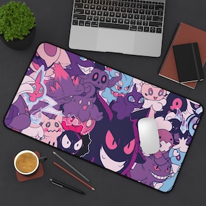 Gengar Ghost Desk Mat | Anime Desk Mat | XXL Anime Gaming Mouse Pad | Anime TCG Playmat | Mega Evolution | Gastly Haunter