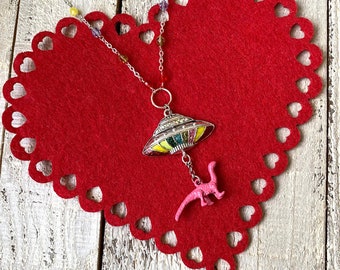 Dinosaur UFO Necklace