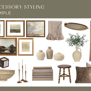 Custom Virtual Interior Design Services - Accessory Styling ADD-ON| E-Design | Mood board