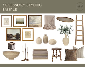 Custom Virtual Interior Design Services - Accessory Styling ADD-ON| E-Design | Mood board