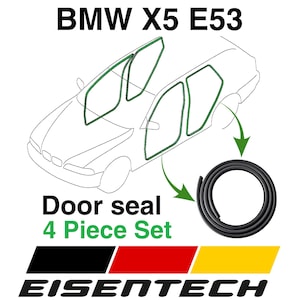 2000-2006 BMW X5 E53 Felt Velvet/Rubber Door Seal Weatherstrip Replacement, 4-Piece Set