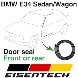 BMW E34 Sedan & Wagon Door Seal: Velvet Rubber Weather Strip