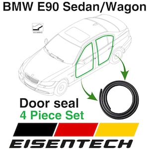 Juego de juntas de puerta de repuesto para BMW E90/E91: burlete de goma de terciopelo (4 piezas)