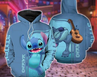 スティッチ プリント グレー パーカー XL スティッチ パーカー】スティッチ プリント グレー パーカー XL