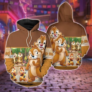 Chip i Dale Sally Hoodie, Chip'n Dale Hoodie 3D Hoodie, Rescue Rangers Hoodie, Chip i Dale Shirt, Disney Cute Cartoon Friend Hoodie
