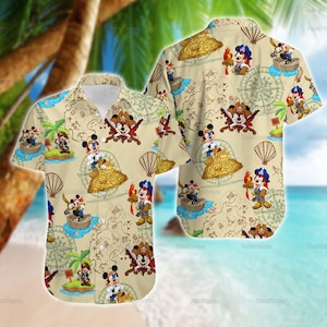Disney Mickey Pirates Hawaiian Shirt, Mickey Pirates Shirt, Mickey Summer Shirts, Mickey Hawaii Shirt For Men, Vacation Shirt