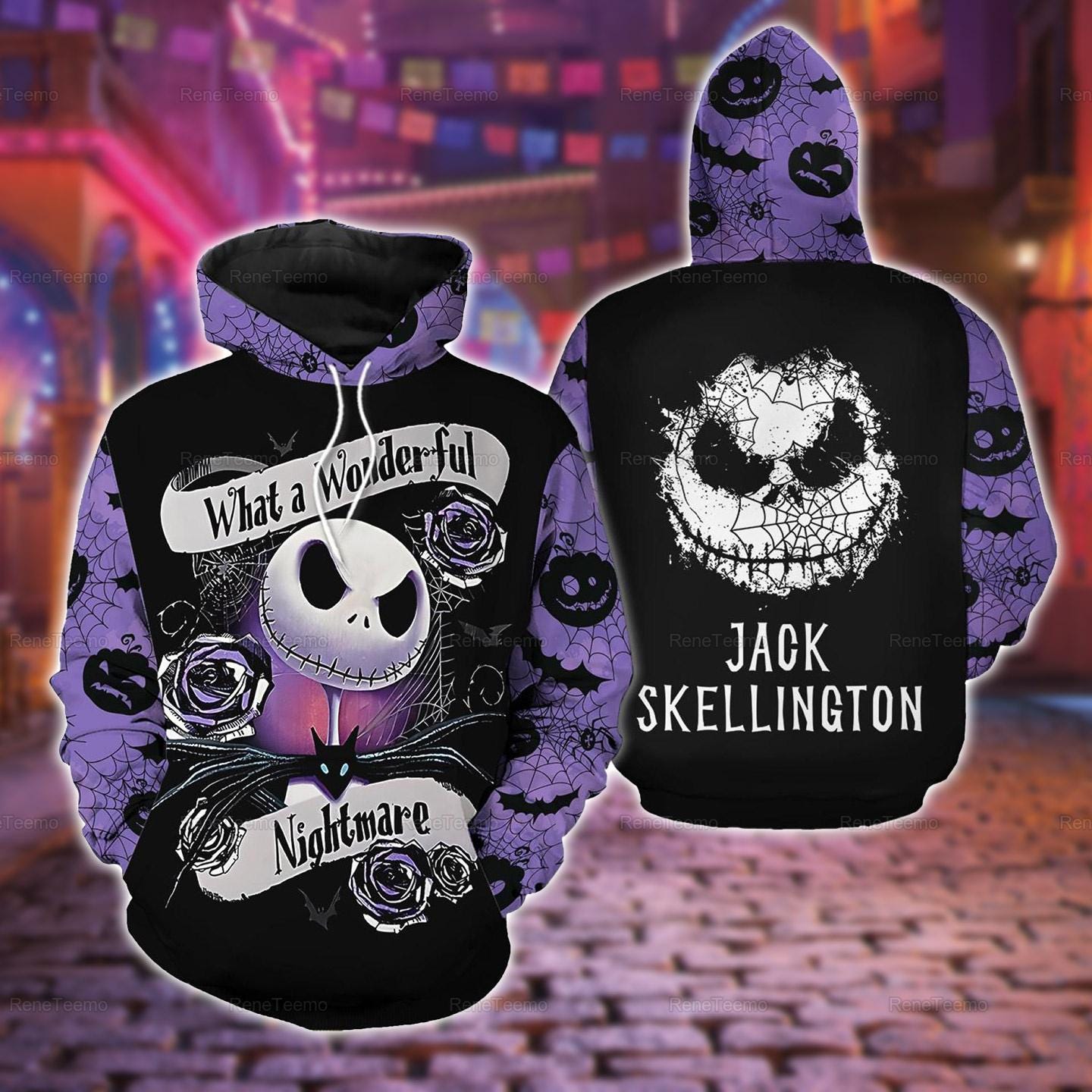 Sweat à Capuche Jack Et Sally (Nightmare) - Unisexe, Imprimé, Pour Cosplay Ou Décontracté