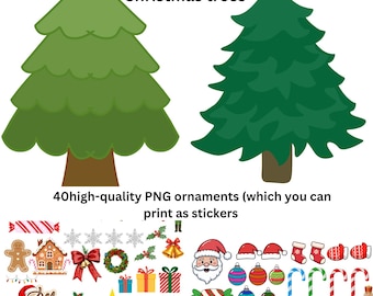 DIY Felt Christmas Tree Activity | Printable Ornaments (Digital Download)