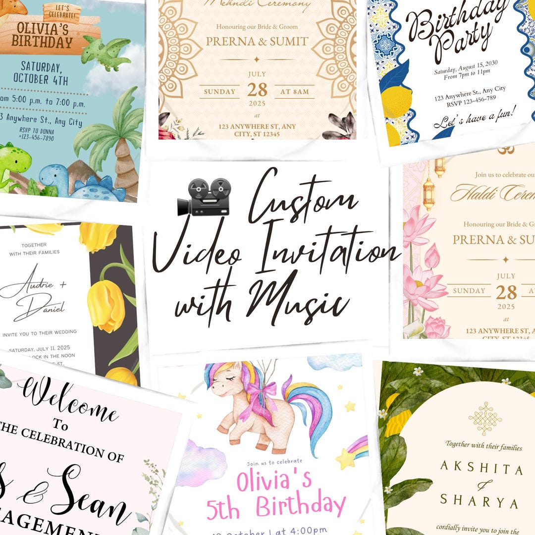 Custom Animated Video Invitation: Personalized Digital Invite With ...