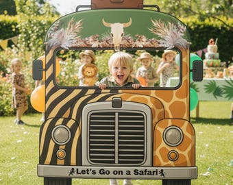Safari Photo Booth Frame | Jungle Theme, Birthday (Digital Download)
