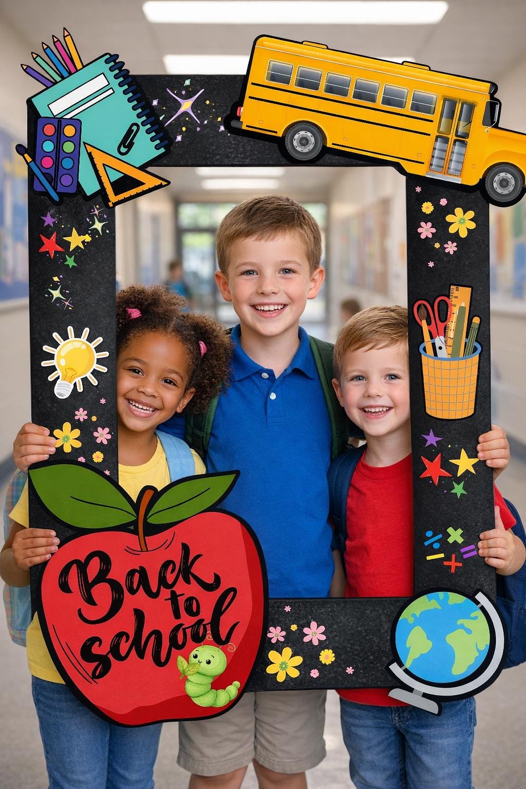 Back to School Photo Booth Frame PNG | Classroom Printable (digital ...