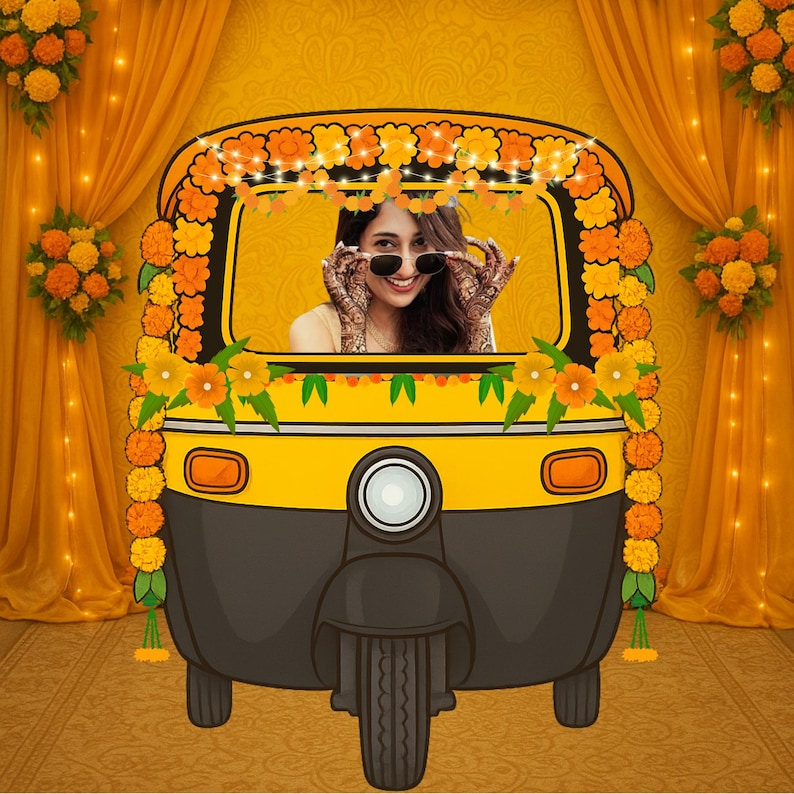 Indian Rickshaw Photo Booth Prop: Desi Wedding Backdrop (digital ...