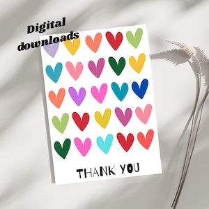 Printable Thank You Card - 5in X 7in Card - Instant Download - Etsy