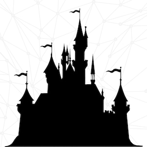 Fairy Tale Castle Silhouette: Fantasy Kingdom Clipart (PNG Digital Download, 4000x4000px)