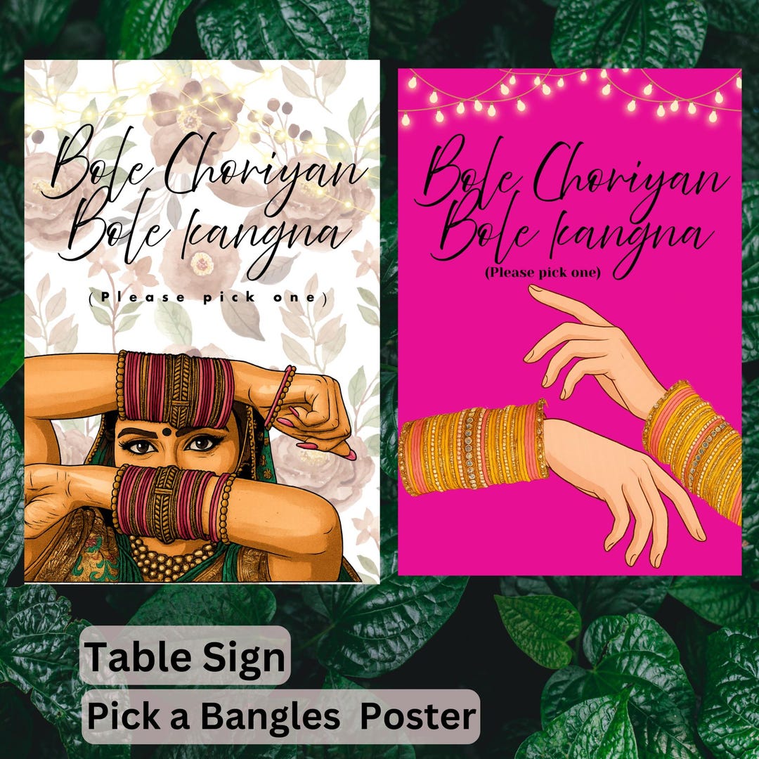 Bole Chudiyan Sign: Mehndi Bangles Table Decor (digital Download) - Etsy