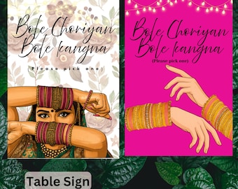 Bole Chudiyan Sign: Mehndi Bangles Table Decor (Digital Download)