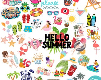 Retro Summer PNG Bundle: Beach Vibes Designs (Digital Download)