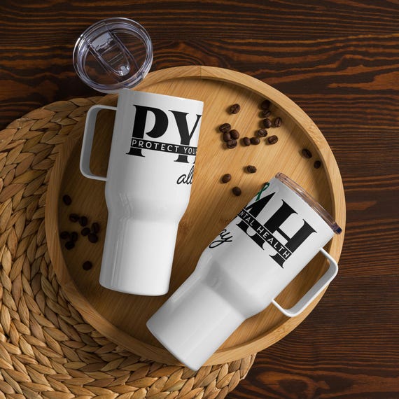 PYMH Mental Health Travel Mug • Stainless Steel Coffee Tumbler