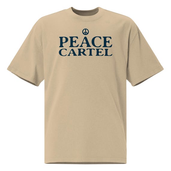 Peace Cartel Oversized Faded T-Shirt • Unisex Cozy Everyday Tee • Mental Wellness Inspired Apparel • Minimalist Streetwear Tee