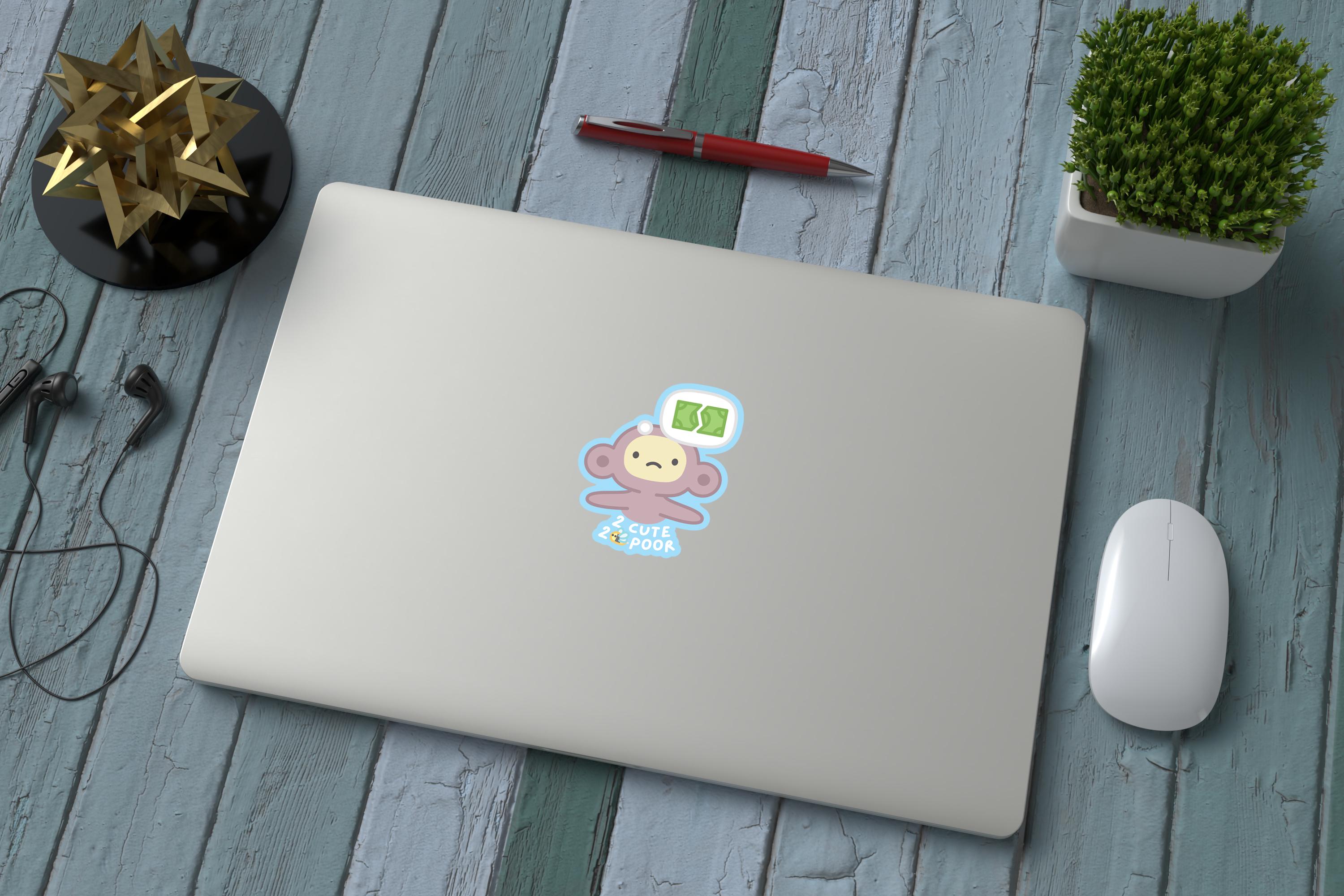 2 Cute to Bee Poor Sticker, Monkey Sticker, Laptop Sticker, Stationary ...