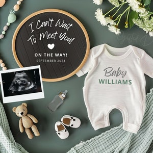 Digital Pregnancy Announcement, Social Media, Gender Neutral, Pregnancy Reveal, Letter Board, Baby Announcement, Facebook, Instagram