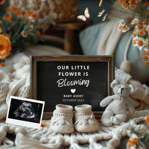 Digital Pregnancy Announcement, Social Media, Gender Neutral, Pregnancy Reveal, Letter Board, Baby Announcement, Facebook, Instagram