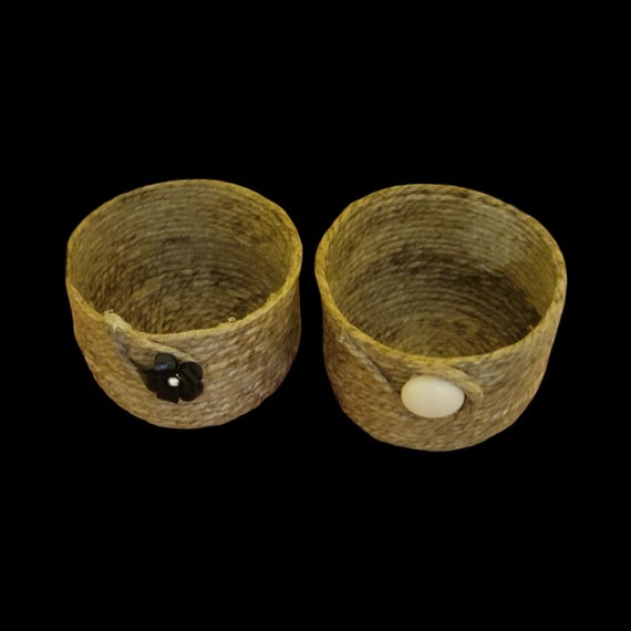 Handmade Jute Rope Bowl | 3.5" Boho Organizer with Flower or Pearl Accent