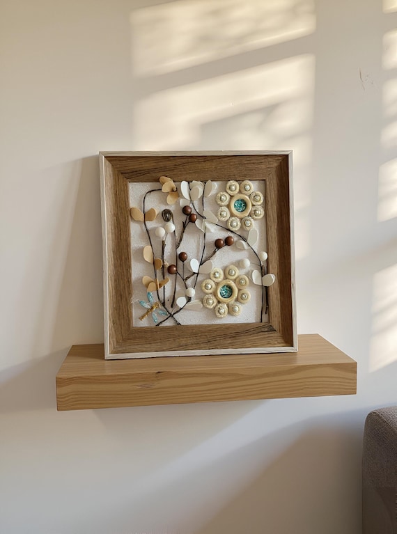 Rustic 3D Floral Shadow Box – Handmade Nature Wall Art
