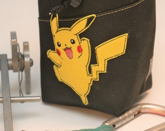 Pikachu Crag Critter, Hand Crafted Chalk Bag and Belt.  Rock Climbing, Gym Climbing, Outdoor Climbing, Bouldering - Free Shipping