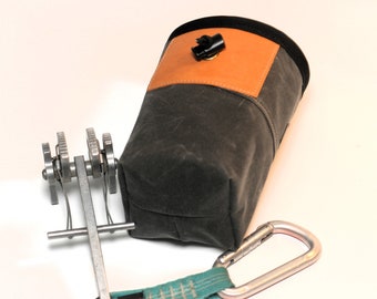 The Drover, a Waxed Canvas and Leather, Hand Crafted Chalk Bag - Free Shipping