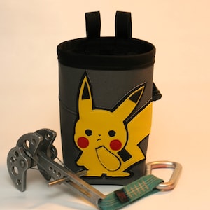 Pikachu Crag Critter, Hand Crafted Chalk Bag and Belt.  Rock Climbing, Gym Climbing, Outdoor Climbing, Bouldering - Free Shipping