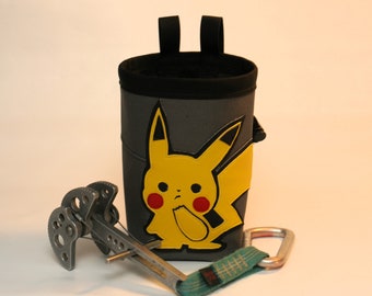 Pikachu Crag Critter, Hand Crafted Chalk Bag and Belt.  Rock Climbing, Gym Climbing, Outdoor Climbing, Bouldering - Free Shipping