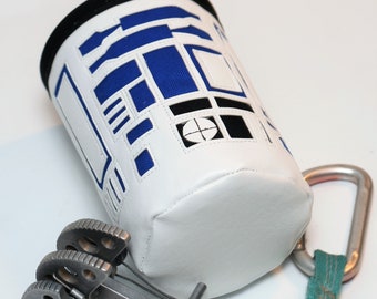 R2D2 Hand Crafted Chalk Bag and Belt. Rock Climbing, Gym Climbing, Outdoor Climbing, Bouldering - Free Shipping