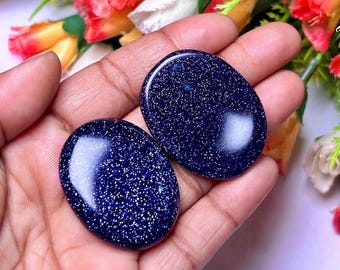 Blue Goldstone Worry Stone: Sunsitara Crystal Thumb Stone