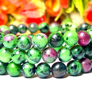 African Ruby Zoisite Stone Bracelet: Stretchable Unisex 8MM