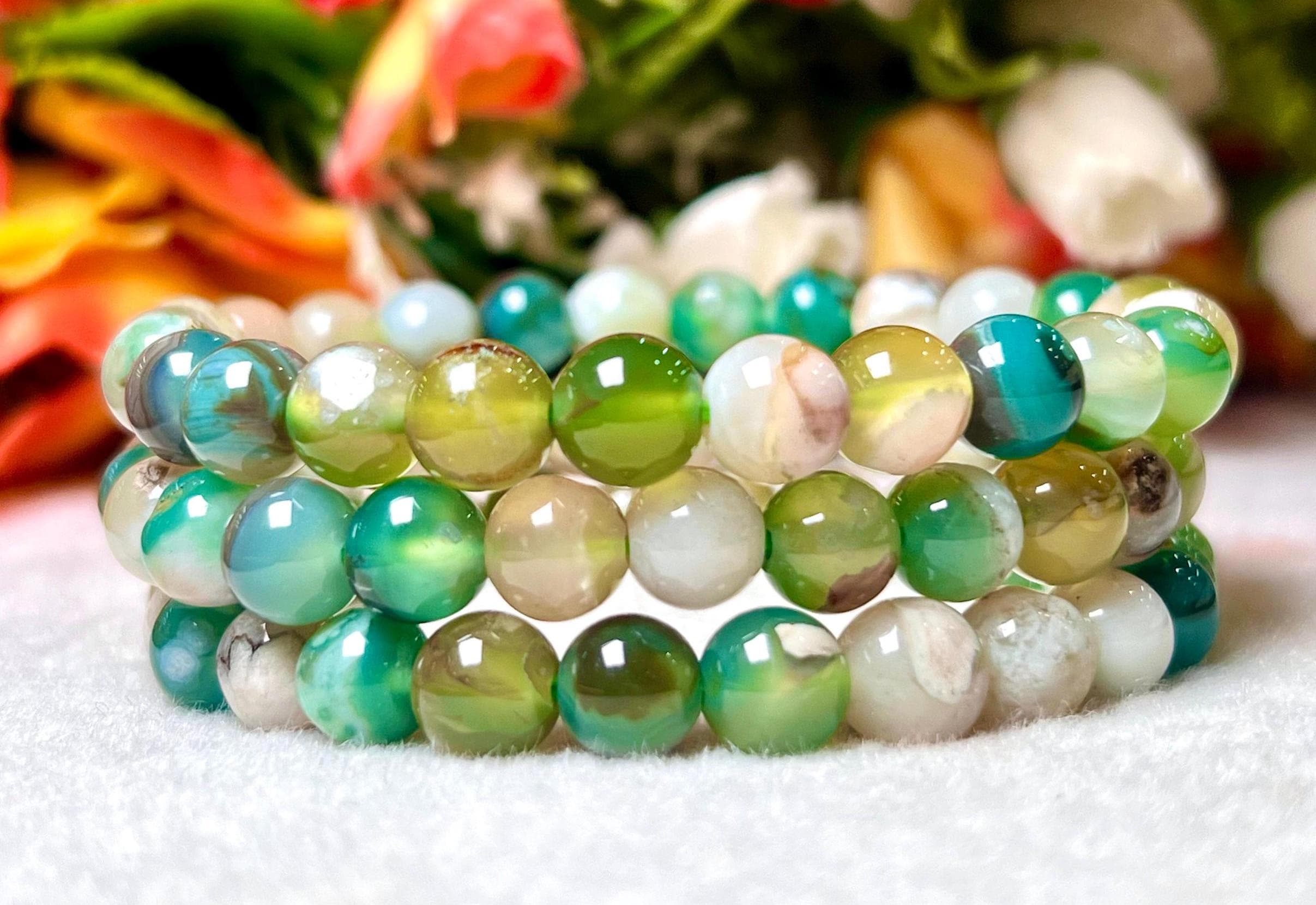 Green Flower Agate - Etsy