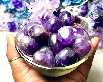 AAAAA Quality Amethyst Tumbled Stones: Spiritual Healing Crystals