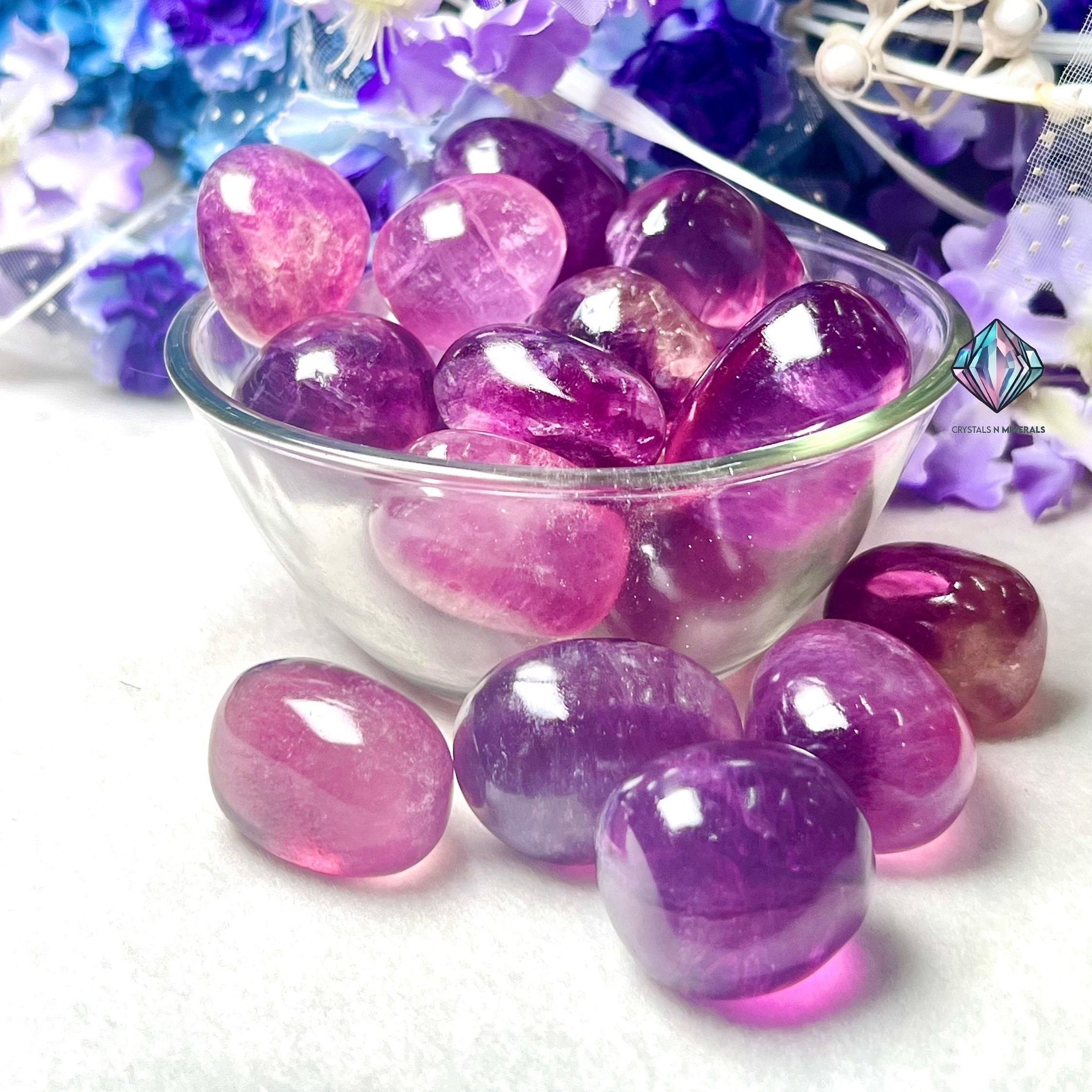 Purple Fluorite Tumbled Stone: Spiritual Healing Crystals (20-30mm)