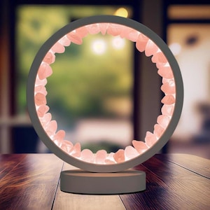 Veilleuse USB en cristal de quartz rose : lampe Serenity