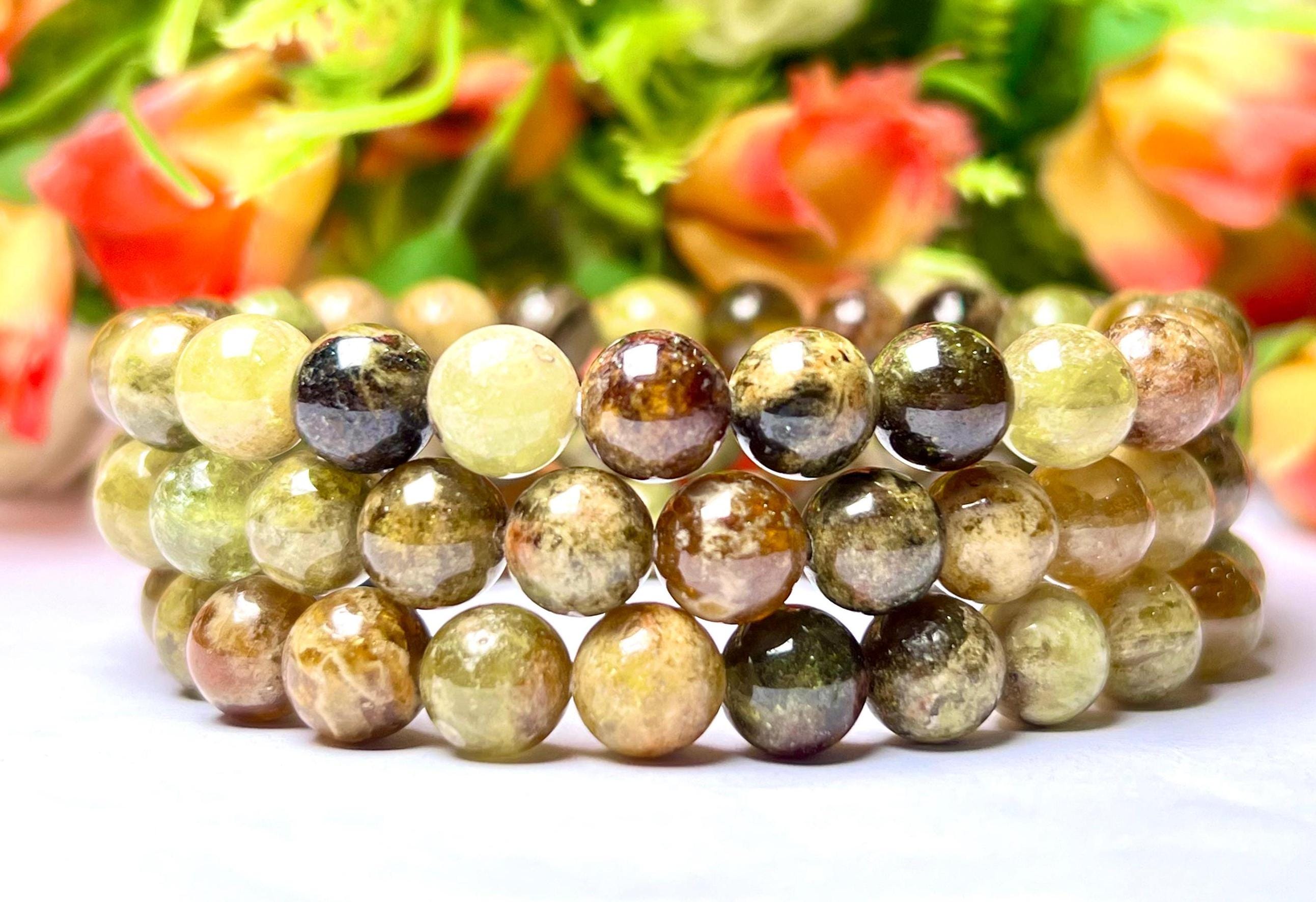Tsavorite Green Garnet Stone Stretch Bracelet - Unisex 8 MM - Etsy