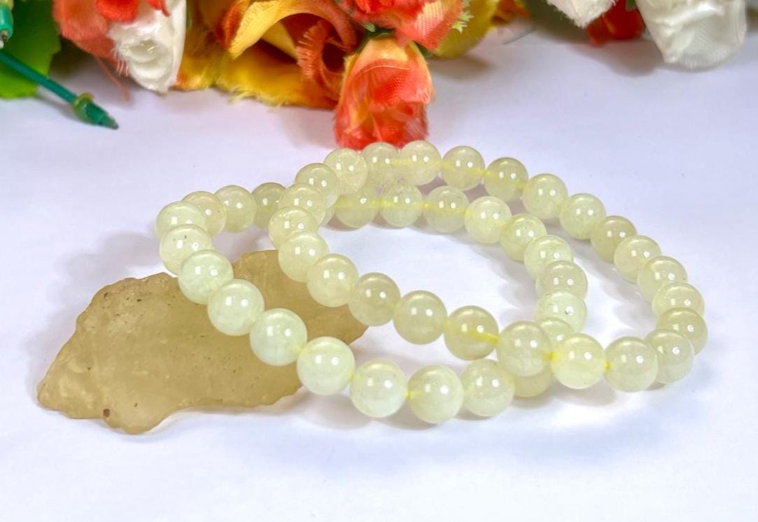 Bracciale Elasticizzato Uomo Donna In Pietre Naturali Tektite Libica 10-12 Mm - Gioiello Semiprezioso Non Tagliato Sfaccettato, Regolabile