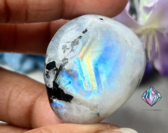 AAAAA Rainbow Moonstone Tumbled Stone: Spiritual Healing Crystal (25-35mm)